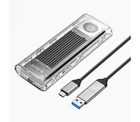 Orico TCM2-G20 obudowa zewnętrzna do dysków SSD M.2 NVMe srebrna / 20 GB/s / USB-C / USB-C/USB-A - kabel USB-C 0,3 m