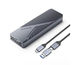 Orico CNM2-G20 obudowa zewnętrzna do dysków SSD M.2 NVMe szara / 20 GB/s / USB-C / USB-C/USB-A - kabel USB-C 0,3 m