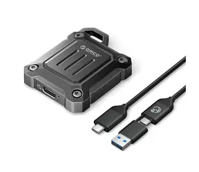 Orico XAM2 zewnętrzna obudowa do dysku SSD M.2 NVMe czarna / 10 GB/s / USB-C 3.2 / USB-C-USB-A - USB-C 0,3 m