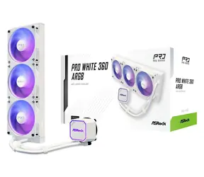 ASRock Pro 360 ARGB Biały / 3 x 120 mm / 31 dB @ 2100 obr./min / 62,6 CFM / AMD + Intel
