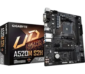 Unboxed - GIGABYTE A520M S2H (rev. 1.0) / AMD A520 / DDR4 / SATA III RAID / USB / GLAN / M.2 / sc.AM4 / mATX / unboxed