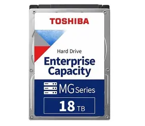 Toshiba Enterprise Capacity MG11 18TB 512e / HDD / 3,5" / SATA 6 Gb / 1024 MB pamięci podręcznej / 7200 obr./min / wewnętrzny / 5 lat