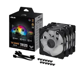 Bez opakowania - Asus TUF GAMING TR120 ARGB Reverse (3 szt.) czarny / 120 mm / łożysko hydrauliczne / 2000 obr./min / 76,3 CFM / 29 dB / bez opakowania