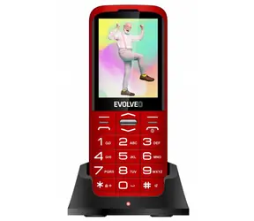 Evolveo EasyPhone Xo + podstawka ładująca czerwona / 2,8" / 0,3 MP / DualSIM / microSDHC