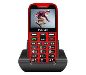 Evolveo EasyPhone XR + podstawka czerwona / 2,3" / 0,3MP / SOS / microSDHC