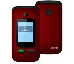 eSTAR Digni Flip czerwony / 2.4" / 240 x 320 / 32 MB / MicroSD / 0.08 Mpx / 1000 mAh