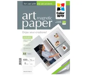 Colorway ART Papier fotograficzny magnetyczny (błyszczący) / Warstwa magnetyczna / Błyszczący / A4 / 690g/m2 / 5 ark.