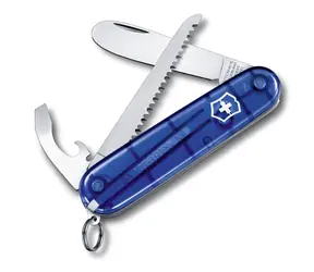 VICTORINOX MY FIRST VICTORINOX niebiesko-przezroczysty / Scyzoryk / Stal / Liczba funkcji 9 / Długość 84 mm