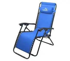 Cattara LIVORNO niebieski / Rozkładane krzesło kempingowe / 125 x 65 x 108 cm / nośność: 120 kg
