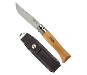 Scyzoryk składany Opinel 8 8,5 cm / etui / ostrze ze stali nierdzewnej / rękojeść drewniana