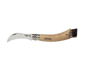 Nóż grzybowy Opinel ze szczoteczką 8 cm pudełko upominkowe / etui / drewniana rączka