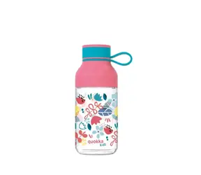 Quokka Ice Kids z paskiem 430ml Kwiaty / Butelka na wodę / pasek / tritan