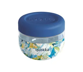 Quokka Bubble Food Jar 500 ml Niebieskie Piwonie / Pojemnik na żywność / plastik