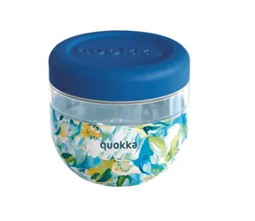 Quokka Bubble Food Jar 770 ml Niebieskie Piwonie / Pojemnik na żywność / plastik