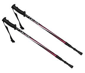 CALTER KOHALA 3-częściowa para czarno-różowa / Kijki trekkingowe / 65/110-135cm