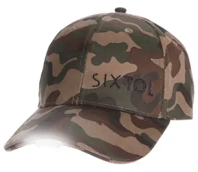 SIXTOL B-CAP kamuflaż / czapka LED ze światłem / 5x 5 lm / akumulator / USB