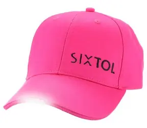 SIXTOL B-CAP różowy / Czapka LED ze światłem / 5x 5 lm / akumulator / USB