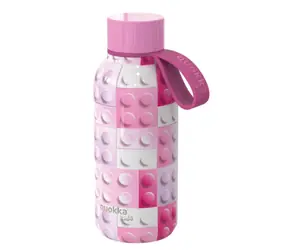 Quokka Dziecięca butelka termosowa SOLID różowe klocki 330 ml