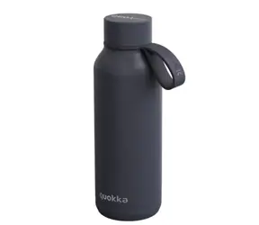 Quokka Butelka termosowa ze stali nierdzewnej z paskiem SOLID antracyt 510 ml