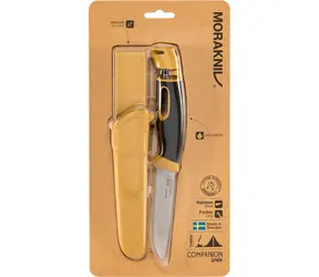 Morakniv Companion Spark żółty / Nóż outdoorowy z krzemieniem / stal nierdzewna / ostrze 10,4 cm / plastikowe etui