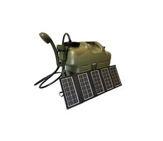 Prysznic Holdcarp z pojemnikiem i panelem słonecznym, akumulatorowy prysznic kempingowy 25 l + 10 W Solar