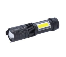 Latarka LED Solight WN49 z zoomem czarna / akumulatorowa / 100lm+70lm / Li ION