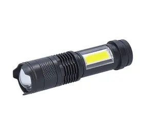 Latarka LED Solight WN49 z zoomem czarna / akumulatorowa / 100lm+70lm / Li ION