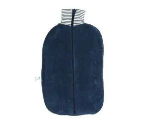 Hugo Frosch Marine - Eco Classic Comfort Termofor z zapinanym na suwak pokrowcem z bawełny organicznej - niebieski