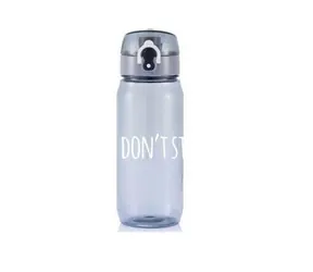Bidon sportowy XD Design z zamykaną pokrywką Don't stop 600 ml szary