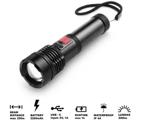 Latarka akumulatorowa Retlux RPL 403 / 500 lm / IP44 / 2200 mAh
