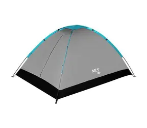 NILS Camp NC3021 szary / Namiot turystyczny / 2 osoby / 205 x 150 x 105 cm / słup wody: 2000 mm