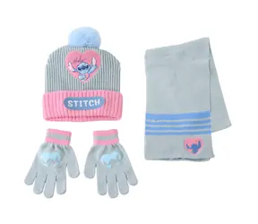 Cerdá STITCH Dziecięcy zestaw zimowy (czapka, szalik i rękawiczki) 
