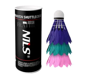 NILS NBL6213 Piłki do badmintona Feather wielokolorowe 3 szt.