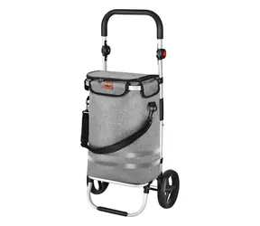 NILS NC4305 Składana torba zakupowa na kółkach Premium 50L szara