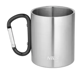 NILS Camp NC17110 Kubek kempingowy z karabińczykiem 300ml czarny