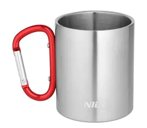NILS Camp NC17110 Kubek kempingowy z karabińczykiem 300ml czerwony
