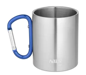 NILS Camp NC17110 Kubek kempingowy z karabińczykiem 300ml niebieski