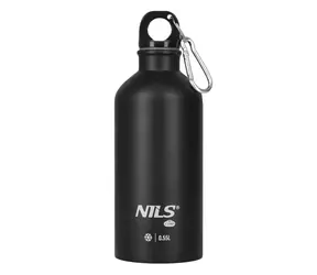 Butelka turystyczna NILS Camp NC3801 ze stali nierdzewnej, czarna, 500 ml