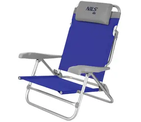 NILS Camp NC3502 Krzesło kempingowe składane szaro-niebieskie