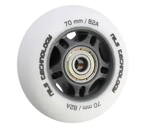 Koła NILS Extreme PU 70x24 82A matowe z łożyskami ABEC 9 białe 4 szt.