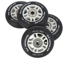 Koła NILS Extreme PU 76x24 82A matowe z łożyskami ABEC 9 czarne 4 szt.