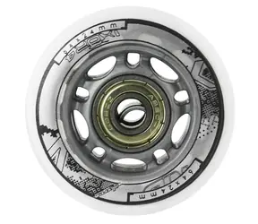 Zestaw kół NILS Extreme White PU 64x24 + łożyska ABEC7