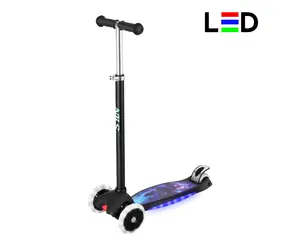 NILS Fun HLB1310 Trójkołowa hulajnoga dziecięca z diodami LED w kolorze czarnym