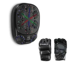 Elektroniczna tarcza bokserska HMS TB10 z diodami LED / Bluetooth i rękawicami (maszyna do boksu muzycznego)