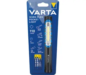 Latarka kieszonkowa Varta Work Flex czarna / 3x AAA / 110 lm / zasięg do 40 m / IPX4