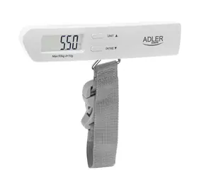 Adler AD 8191 szara / waga do bagażu podróżnego / do 40 kg/88 funtów