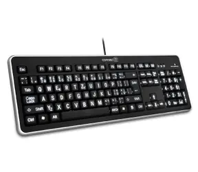 Connect IT LED CI-71 czarny / Klawiatura biurowa / podświetlana / układ CZ / USB / 1,4m 