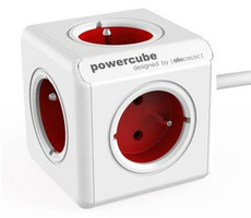 PowerCube Extended czerwony / Przedłużacz 230V / 1,5m / 5 gniazd