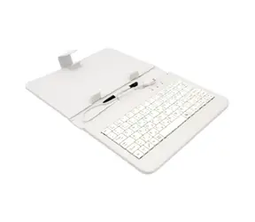 Skórzane etui Airen AiTab 1 etui na tablet 7" białe / z klawiaturą USB / CZ / SK