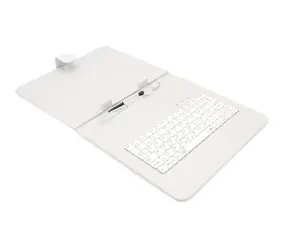 Airen AiTab Leather Case 3 skórzane etui na tablet 9,7" biały / z klawiaturą USB / CZ / SK